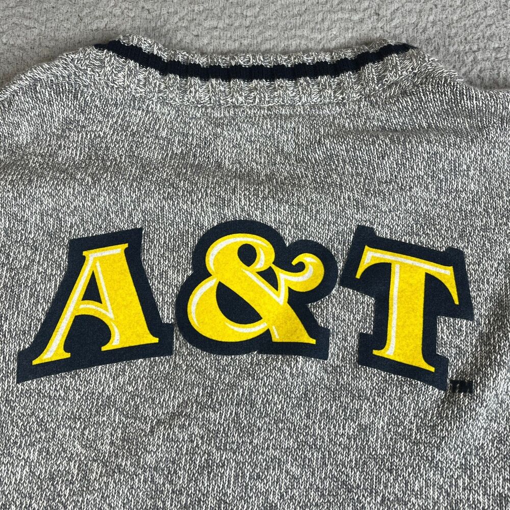 NORTH CAROLINA AT&T State University Aggies Sweater Men L Cardigan Elbow Patch - Picture 7 of 12